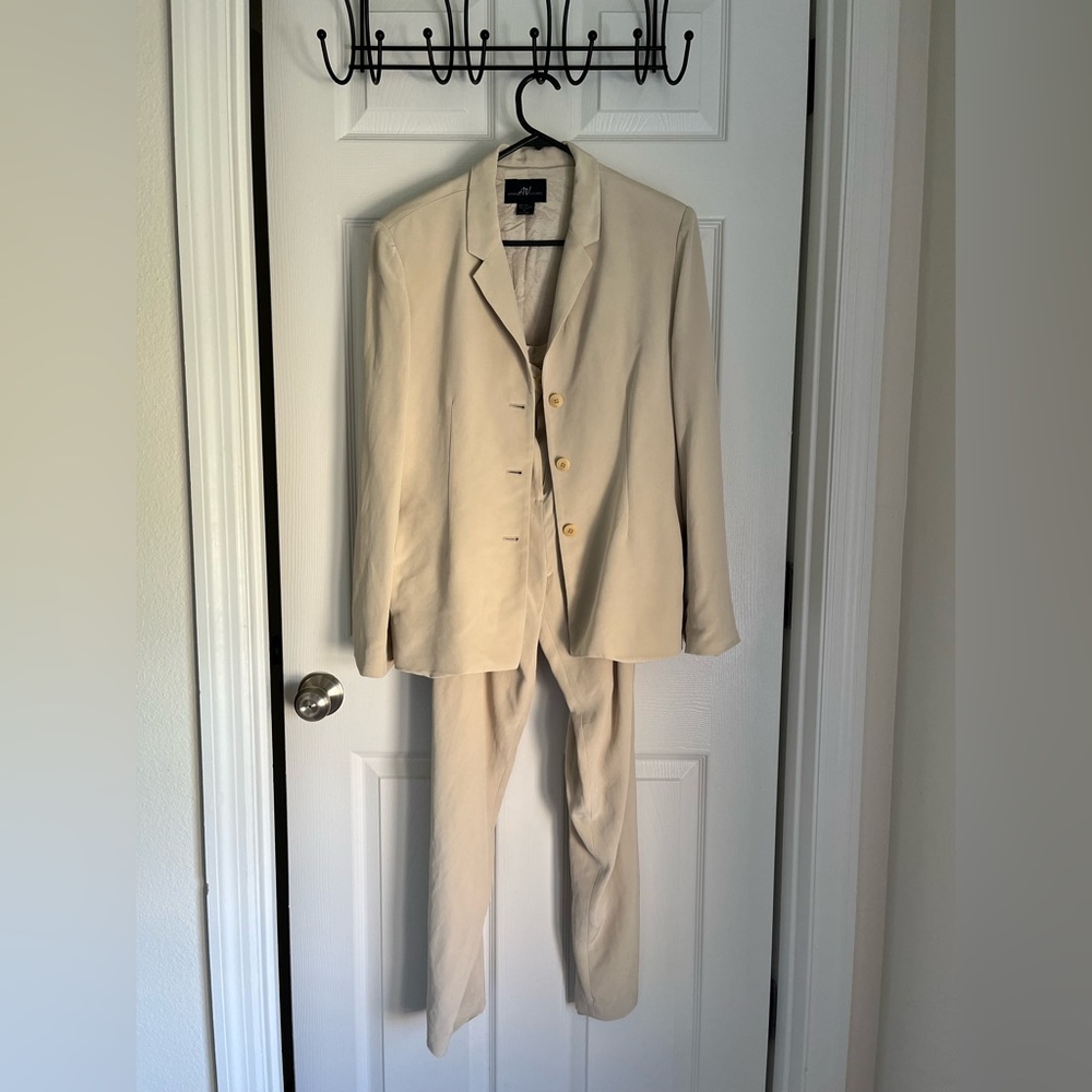 Andrea Viccaro cream color suit